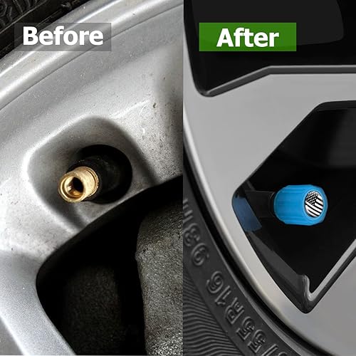 Miniatura 36 de 12 tapones fluorescentes para válvulas de neumáticos de automóvil, cubierta de válvula de rueda de ABS resistente a la corrosión, tapa iluminada