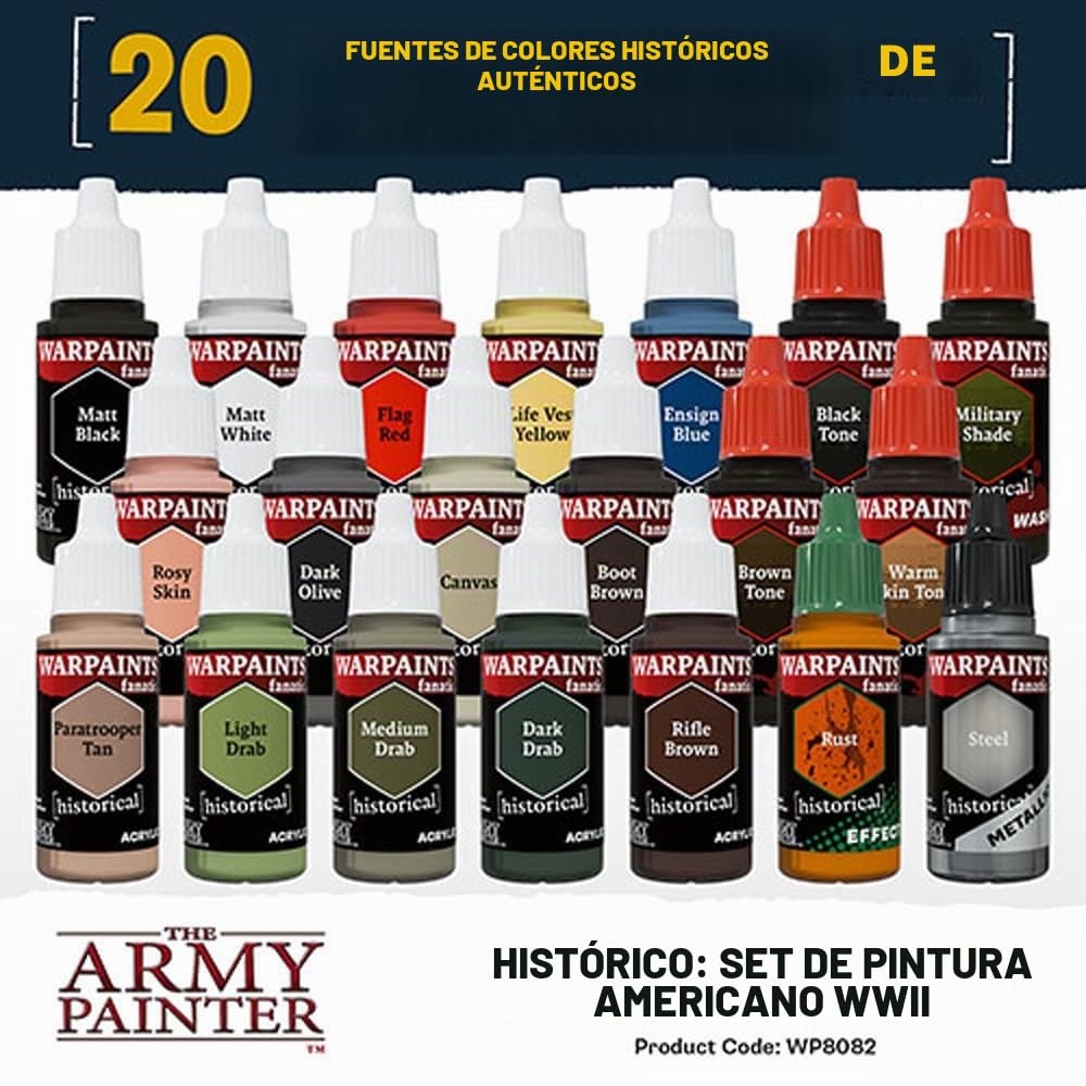 The Army Painter, Historical WWII American Paint Set, 20 x 18 ml