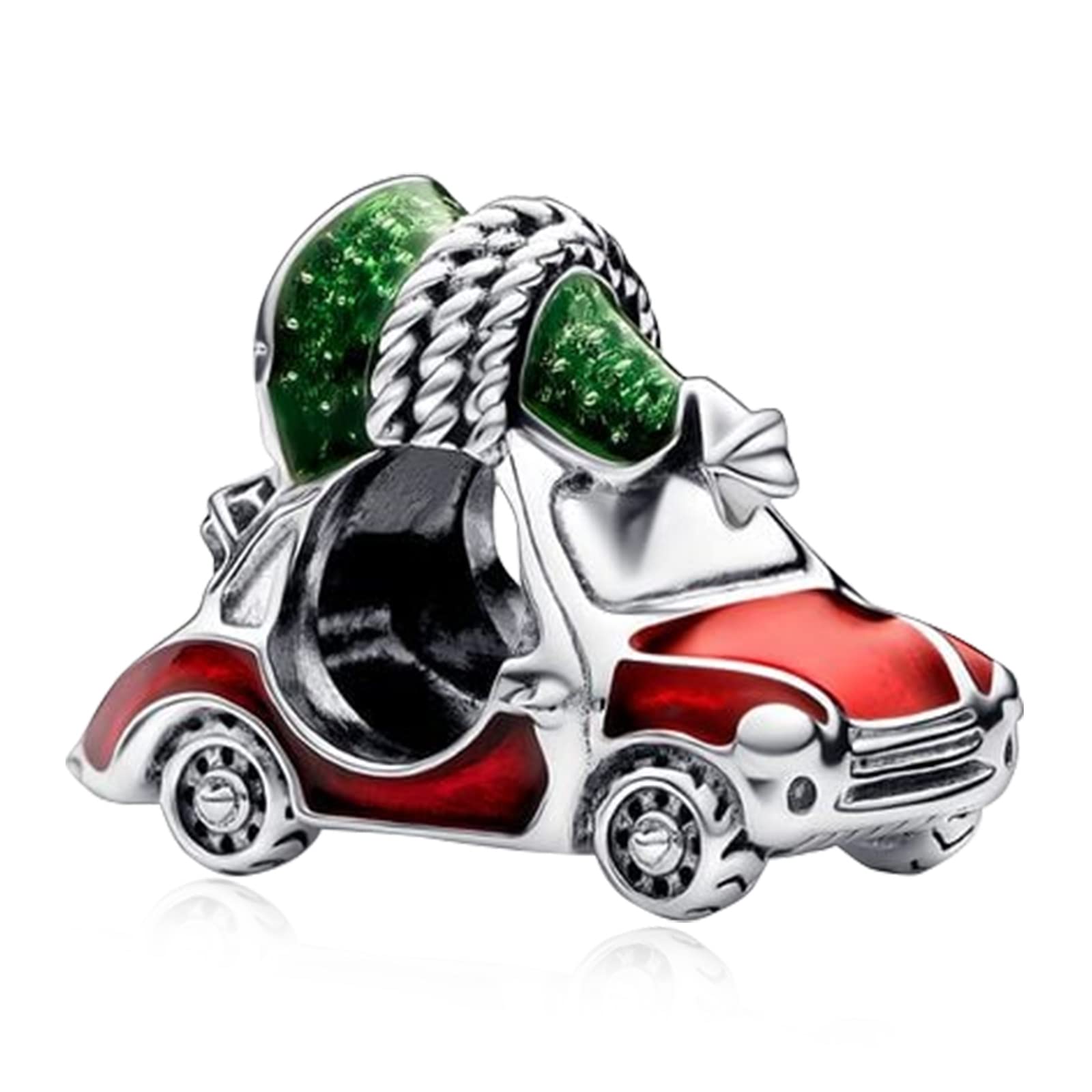 LaMenarsChristmas Tree Snowflake Elk Charm for 925 Sterling Silver for Women's Bracelets & Necklaces Dangle Pendant for Christmas Day Valentine's Day Mother's Day Gifts for Girls