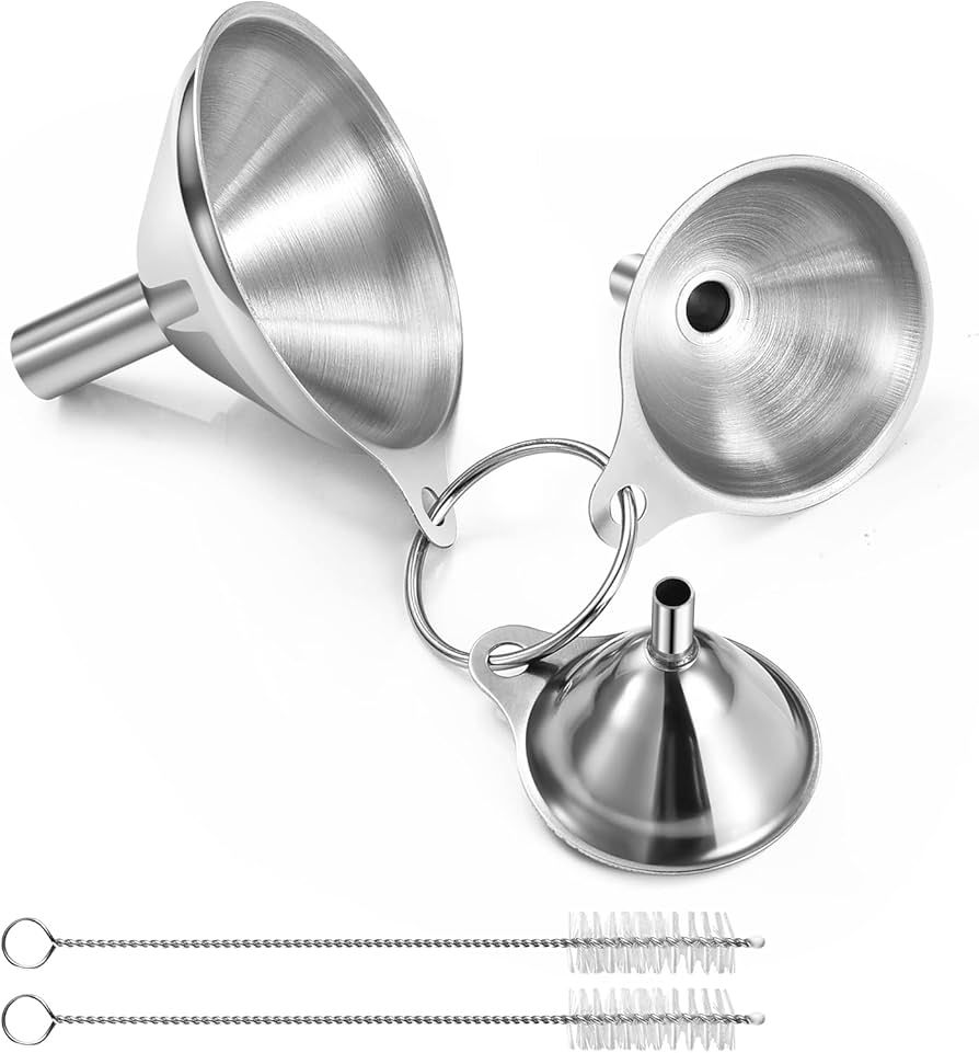 Funnels for Kitchen Use Filling Bottles, Kitchen Funnel Set of 3, Small Funnels for Filling Small Bottles Transferring Essential Oil, Liquid, Spice, Dry Ingredients & Powder, Dishwasher Safe