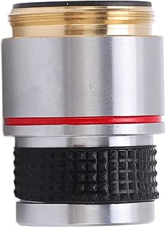 Objetiva de microscópio de 20 mm, corpo de metal, à prova de arranhões, lente objetiva acromática, campo amplo para microscópio biológico (4/0,10)