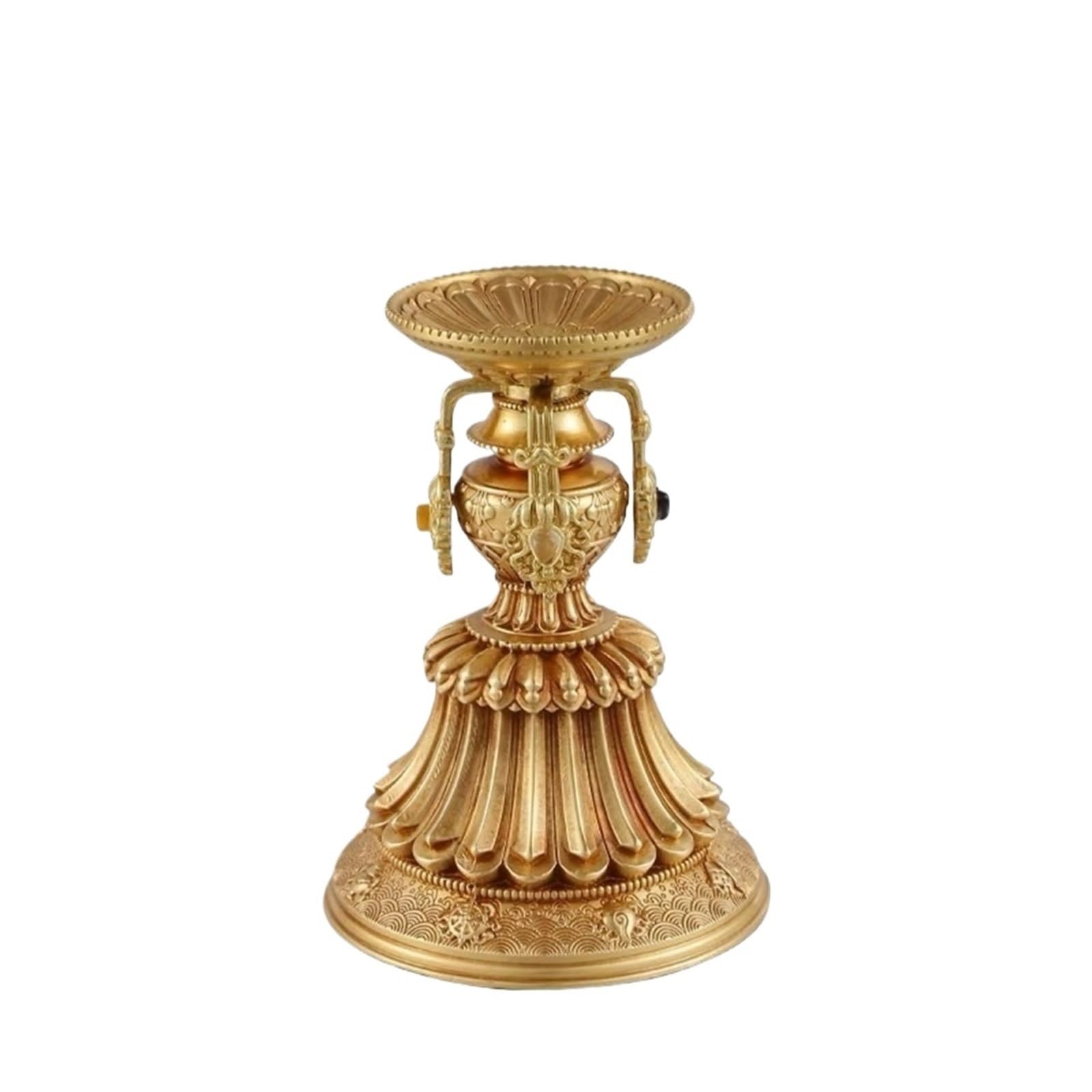 Metal Candle Holder Multifunctional Candle Cup,Brass Candlestick Handicraft Lamp Holde(B)