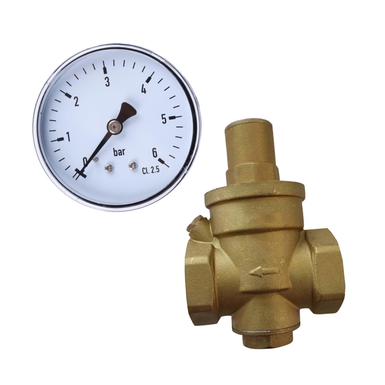 0-6 Bar Pressure Gauge Npt Side Metal for Gas Oil