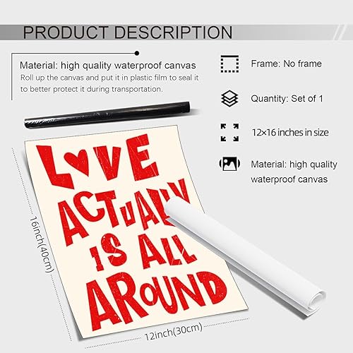 Miniatura 2 de Arte de pared retro de los años 70, Love Actually Is All Around Poster Romance Día de San Valentín, decoración de pared, impresiones artísticas