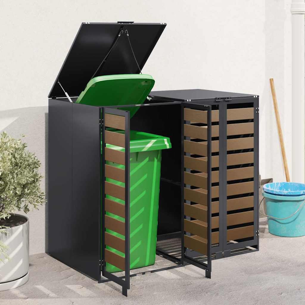 Almacenamiento de Cubos Wheelie para 3 Cubos Antracita Acero,Casa y jardín,Productos del hogar,Accesorios para contenedores de residuos,Soportes para contenedores de residuos,50.4kg-3394768