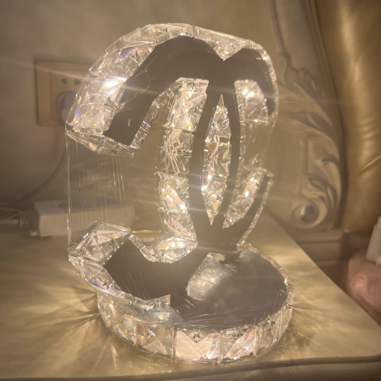 K9 Crystal Bedside Table Lamp, LED Wedding Decorative Mirror Desk Lamp, Luxury Modern Crystal Accent Lamp for Bedroom, Living Room, Dining Room