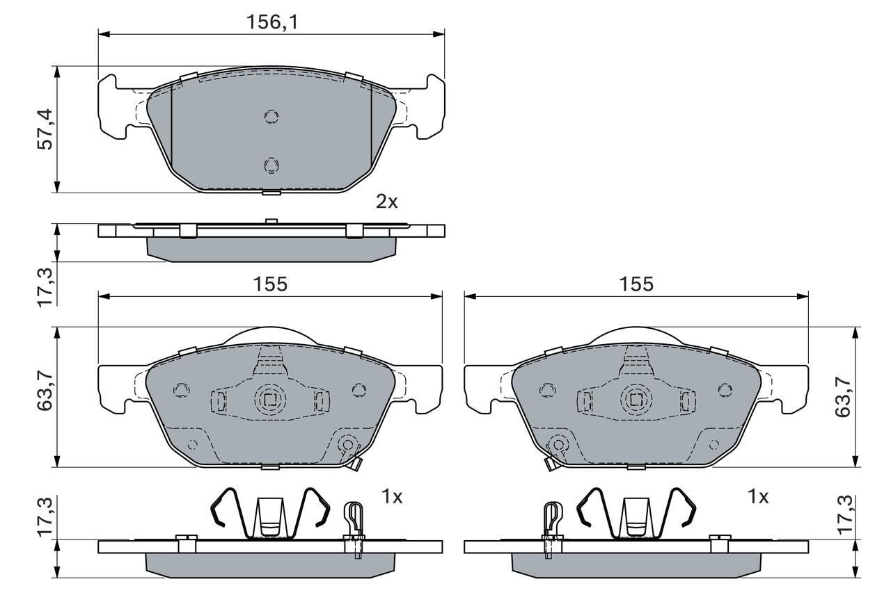 BOSCH Bremsbelagsatz, Scheibenbremse 0986494785 | Compatible con: Honda Civic IX, CIVIC IX Tourer, Civic X Hatchback, Civic X trimestre