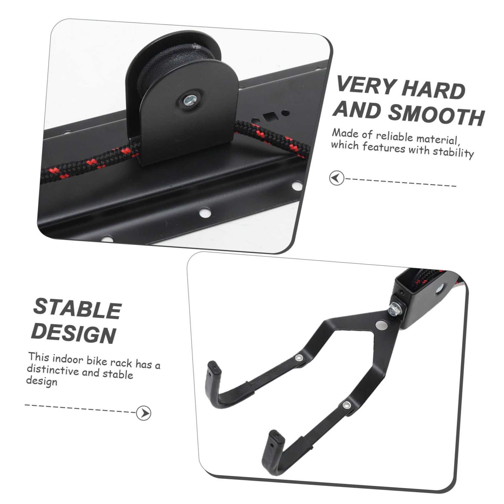 TOYANDONA Colgador de Bicicleta Resistente Estante de Pared de Kayak Limpieza de colgadores de Bicicletas Gancho para Colgar Bicicletas Abdominales Black