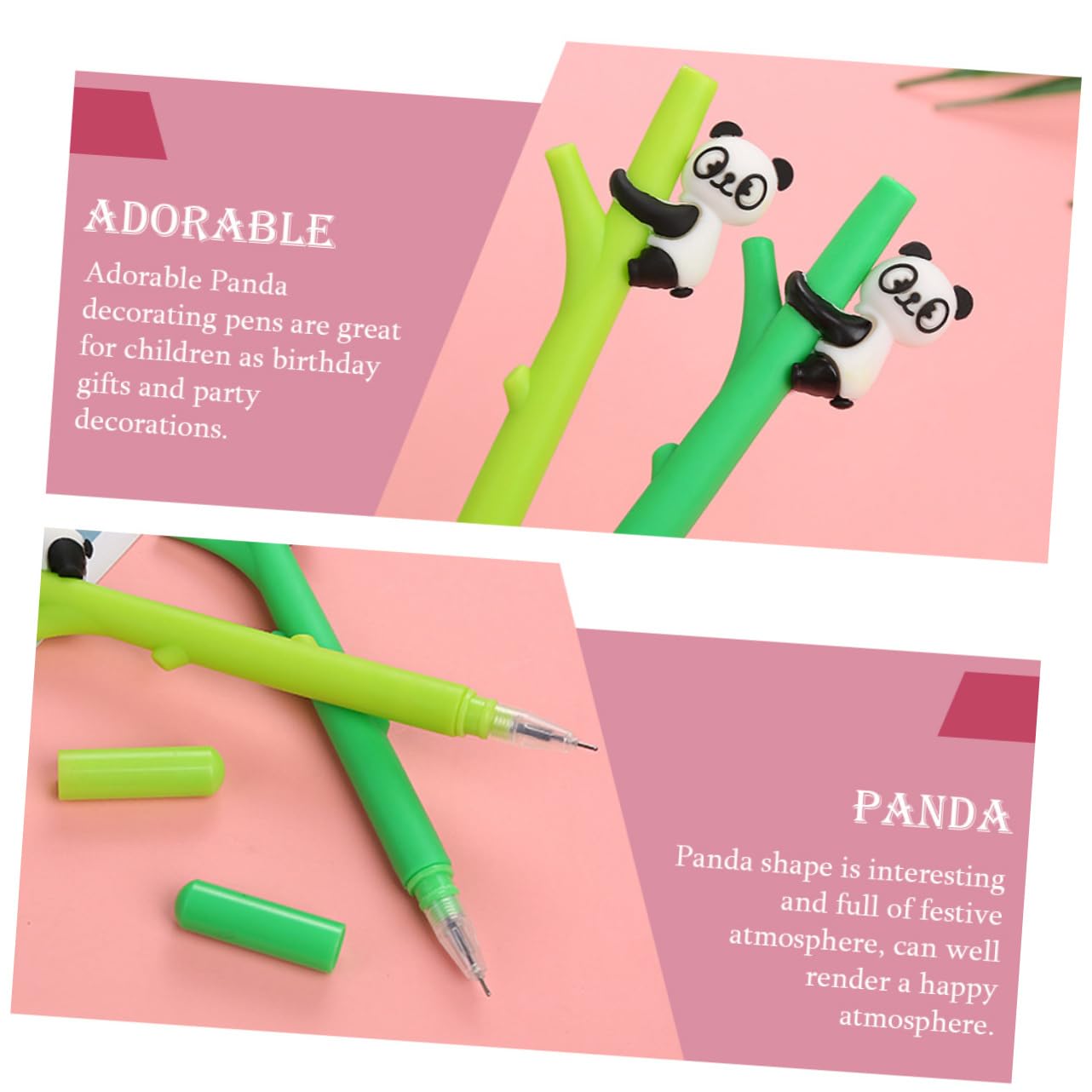 5 Set Penna Gel Panda Evidenziatore Penne Per Gatti Bomboniere Per Penne Gel Per Animali Penna A Sfera Recinti Per Animali Regali Premio Per Plastica 10 Pezzi * 5