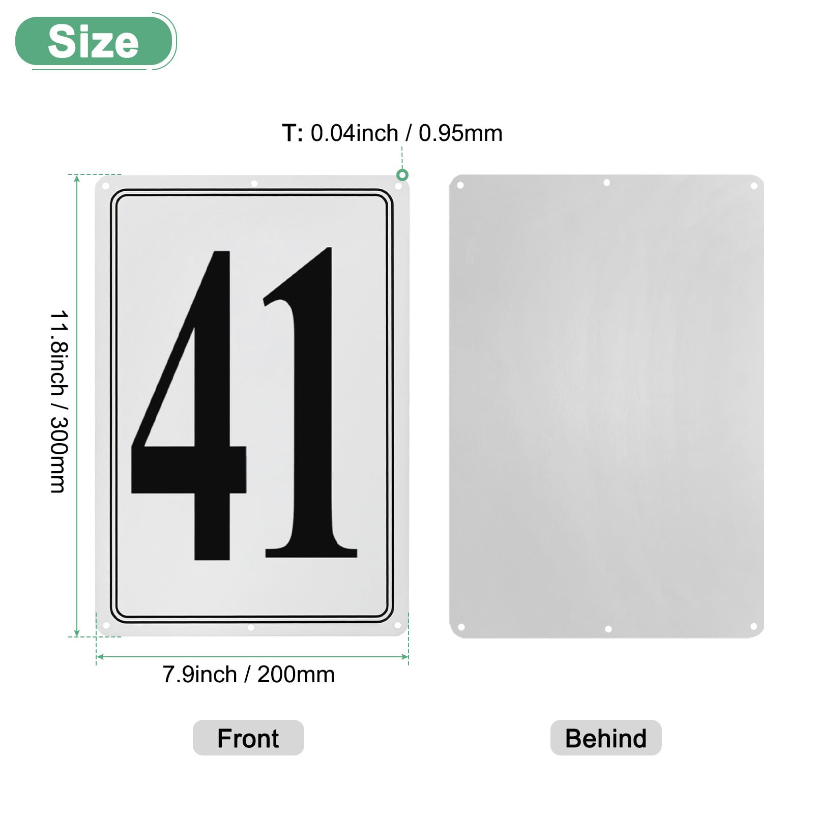M METERXITY Aluminum Number Sign 41, 11.8 Inch House Numbers and Metal Letters, Parking Spot Letter Signs - Image 3