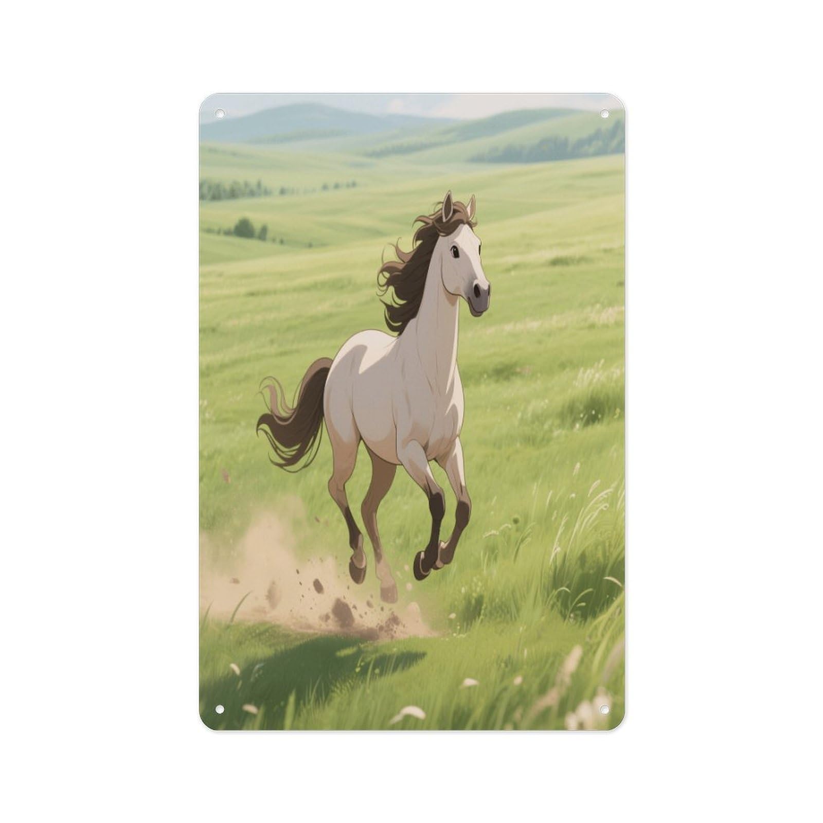 Fekiloot Style Horse On The Grassland Wall Decor Metal Signs Tin Signs Poster