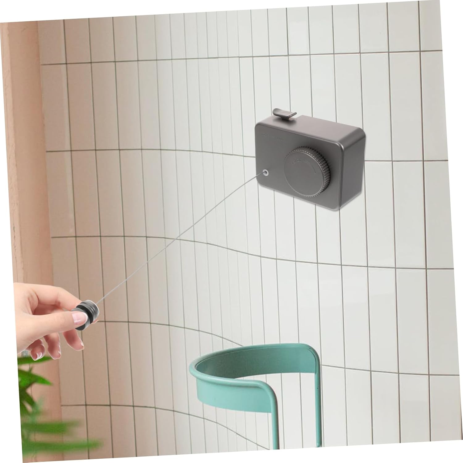 KALLORY Indoor Retractable Clothesline Wall Mounted Heavy Duty Telescopic Drying Line for Laundry Portable Clothes Drying String No Drilling Needed for Balconies and Bathrooms