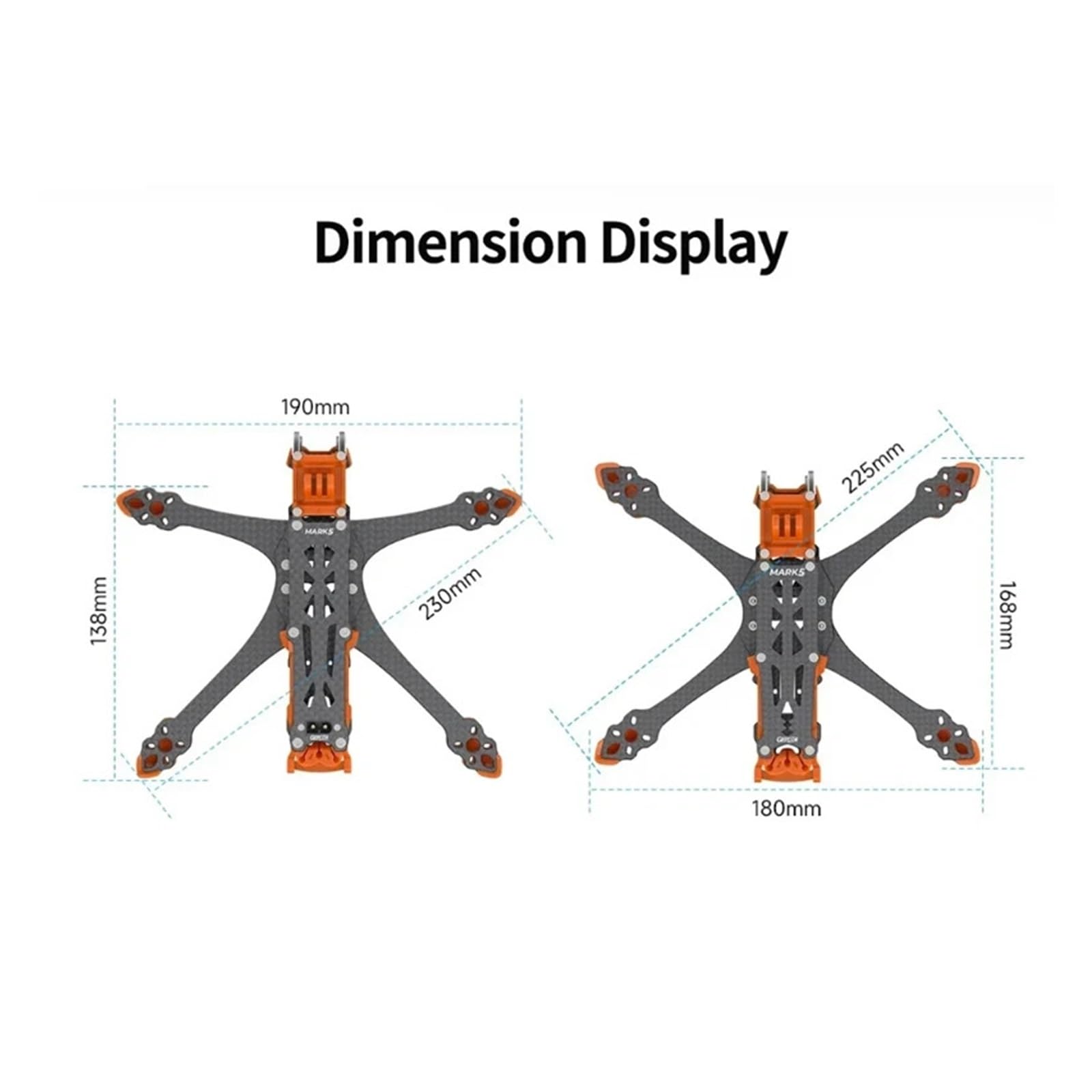 O4 Pro DC Wide X Frame 5 pollici Drone in fibra di carbonio RC FPV Quadcopter accessori ricambio for elicotteri(MK5X O4 Pro Green)