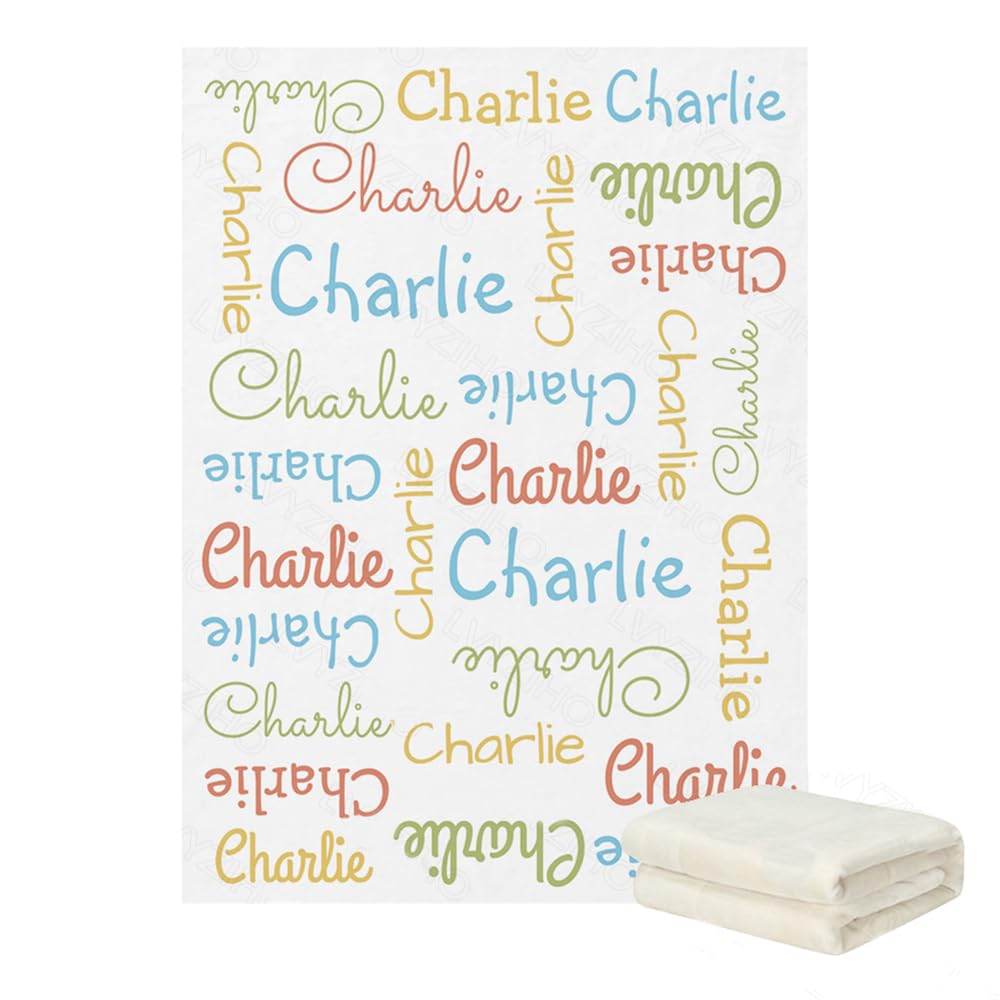 REEG Manta personalizada con nombre, manta personalizada con nombre, manta personalizada con nombre, manta personalizada con nombre de bebé (A,180 x 200 cm)