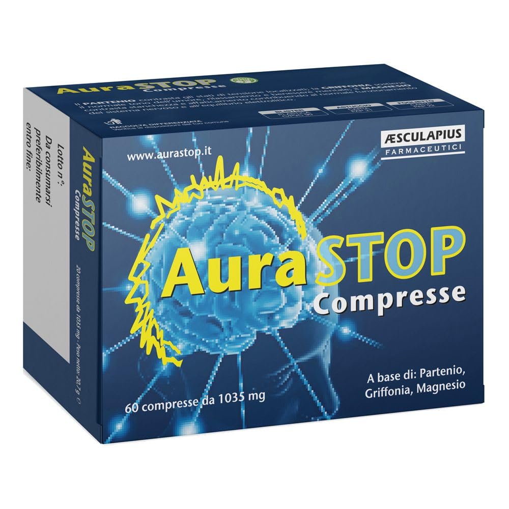 AuraSTOP 60 Compresse - Integratore Alimentare a Base di Partenio, Griffonia, Magnesio