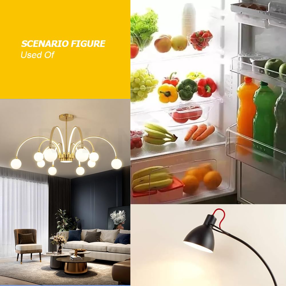 Ruiandsion Lampadina LED E14 SES 220V 2W 400LM, per cappa da cucina, forno e microonde, luce a 360°, non dimmerabile, 6000K bianco freddo, elevata luminosità, confezione da 10 pezzi