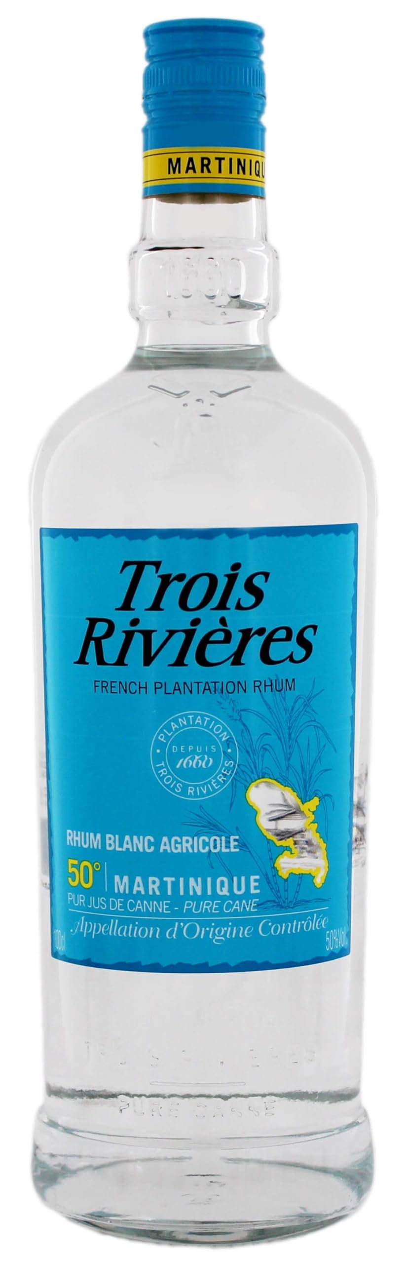 Trois Rivieres I Rhum Blanc Agricole I 1 Liter Flasche I 50 % Volume I Weisser Rum aus Martinique
