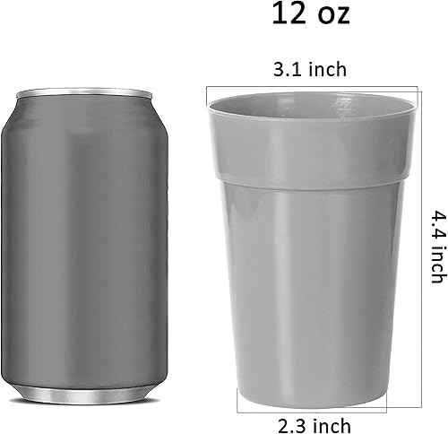 Miniatura 2 de Youngever 18 vasos de plástico para niños de 12 onzas, vasos de plástico irrompibles, vasos de plástico (color urbano)