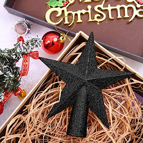 Glitter Mini Christmas Tree Topper Bruchsichere kleine Weihnachtsbaumdekoration Baumkrone für Feiertagsschmuck oder Heimdekoration – Ansicht 3