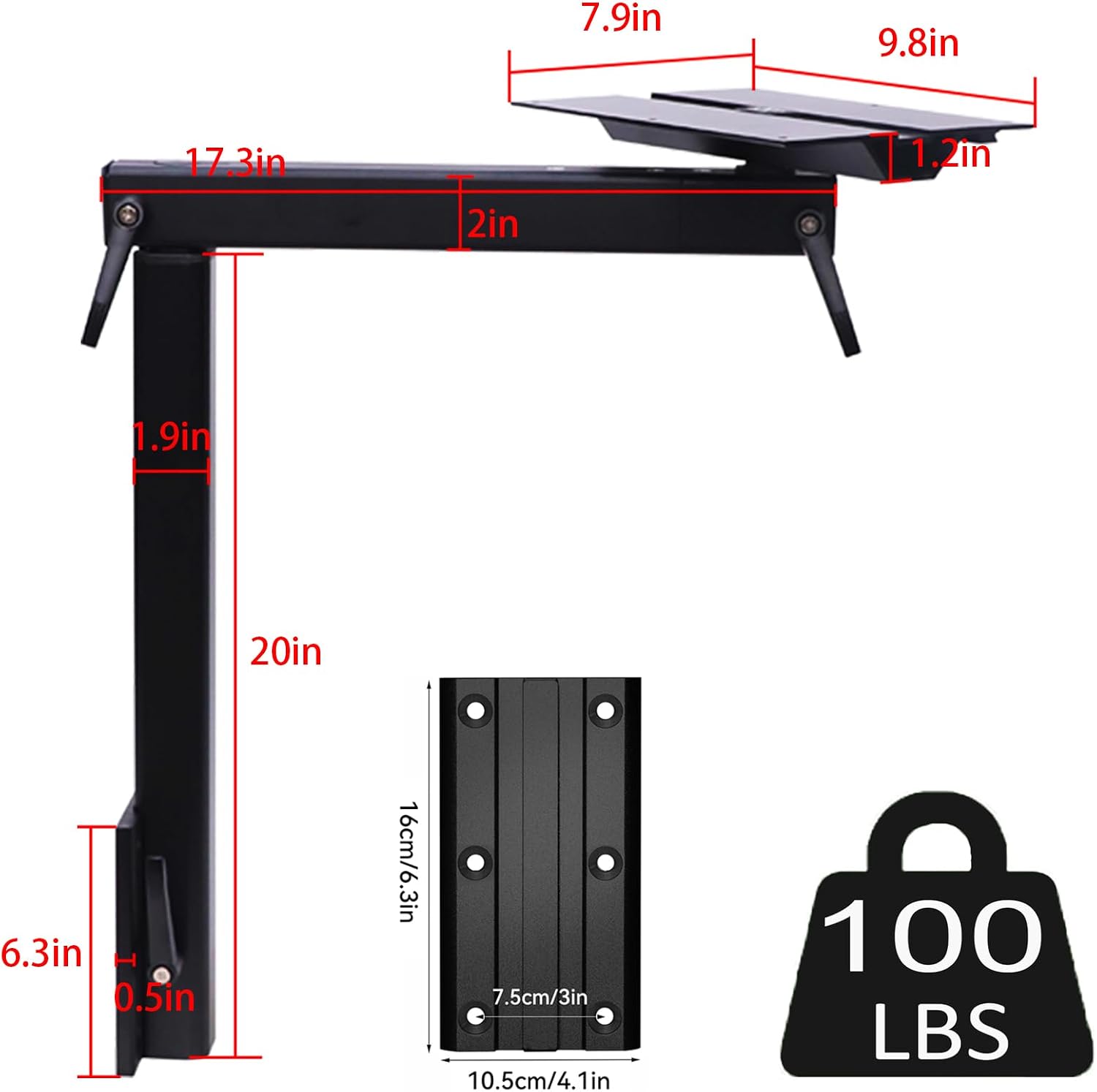 Upgrade Rv Table Leg with Folding Table Top, Swivels 360 Degrees Removable Premium Aluminum Alloy Rv Table Leg Bracket Accessories for Rv, Pontoon, Truck Camper, Travel Trailer…