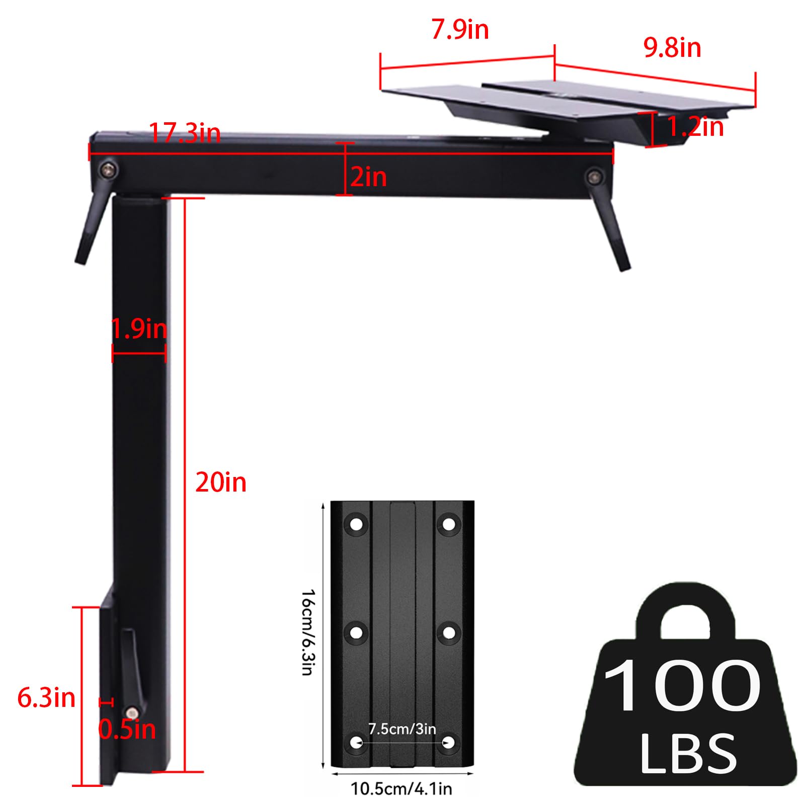 Pata de Mesa de Caravana Mejorada con Parte Superior de Mesa Plegable, Gira 360 Grados, extraíble de aleación de Aluminio de, Accesorios para RV, pontón, camión, Caravana,…