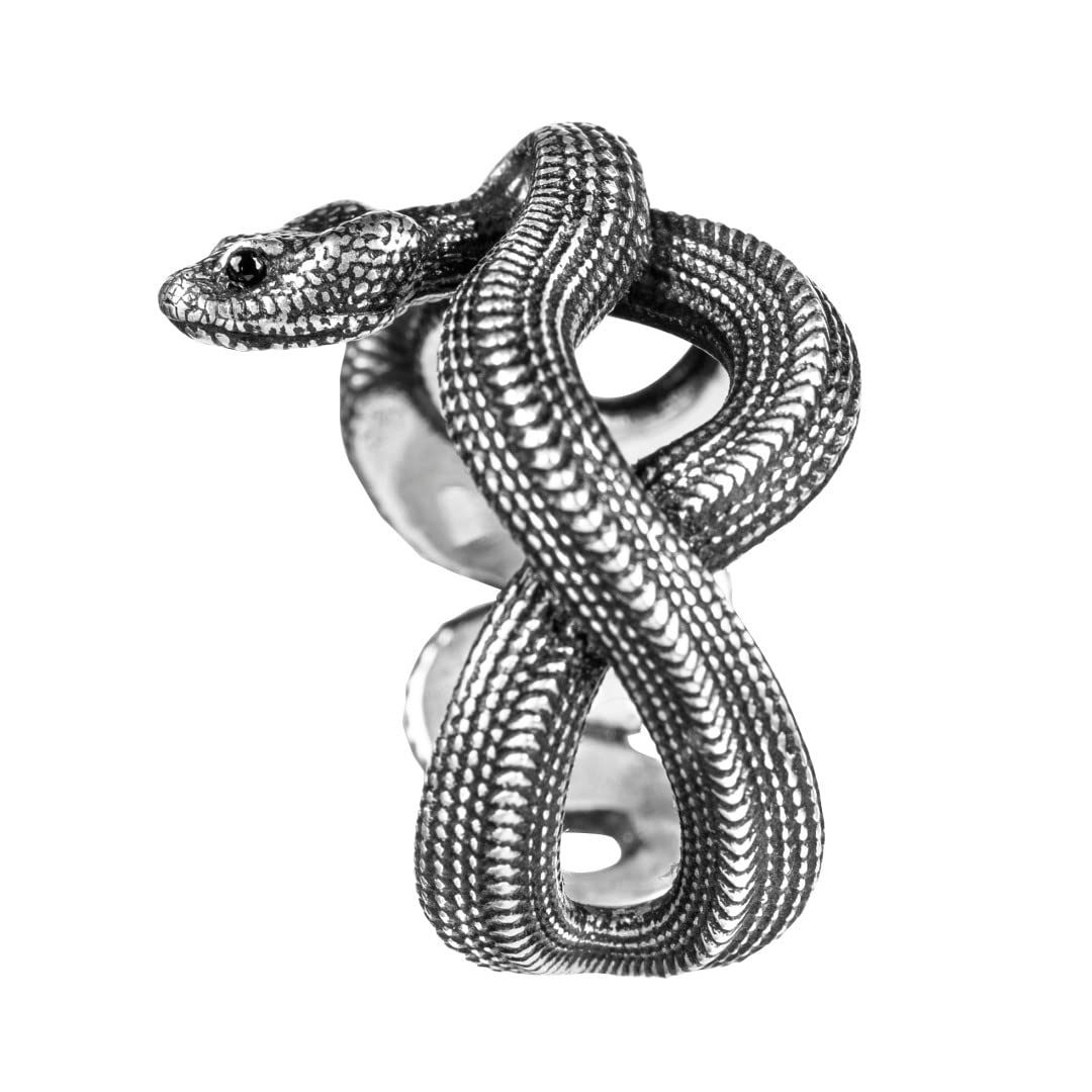 COPPERTIST.WU Anillo de serpiente de plata de ley 925, anillos de víbora, anillos estéticos de serpiente para hombres y mujeres, diseño original hecho a mano