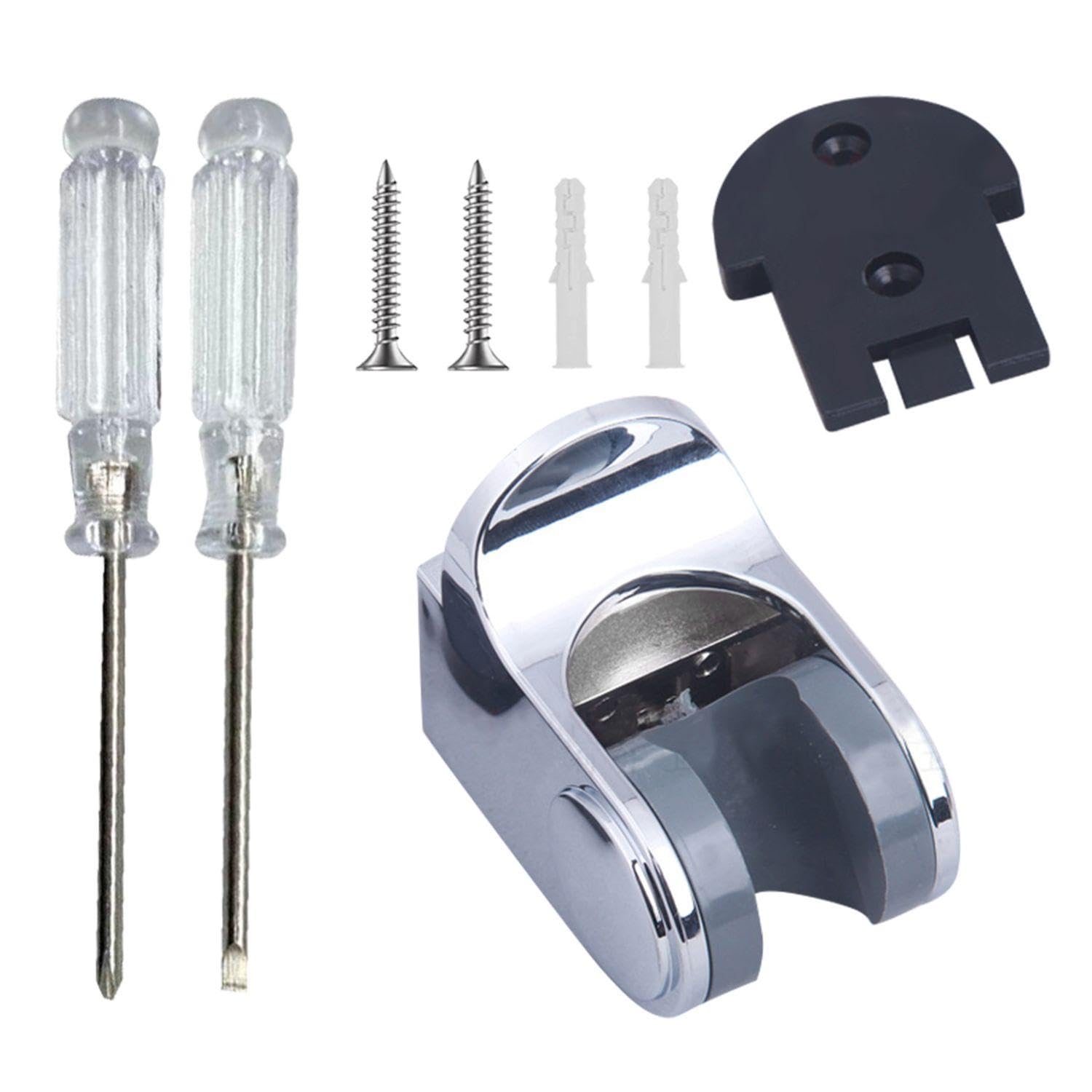 1 Piece of Shower Fixed Bracket, 2 Pieces of Mini Screwdriver, Shower Head Base, Movable Shower Head Bracket