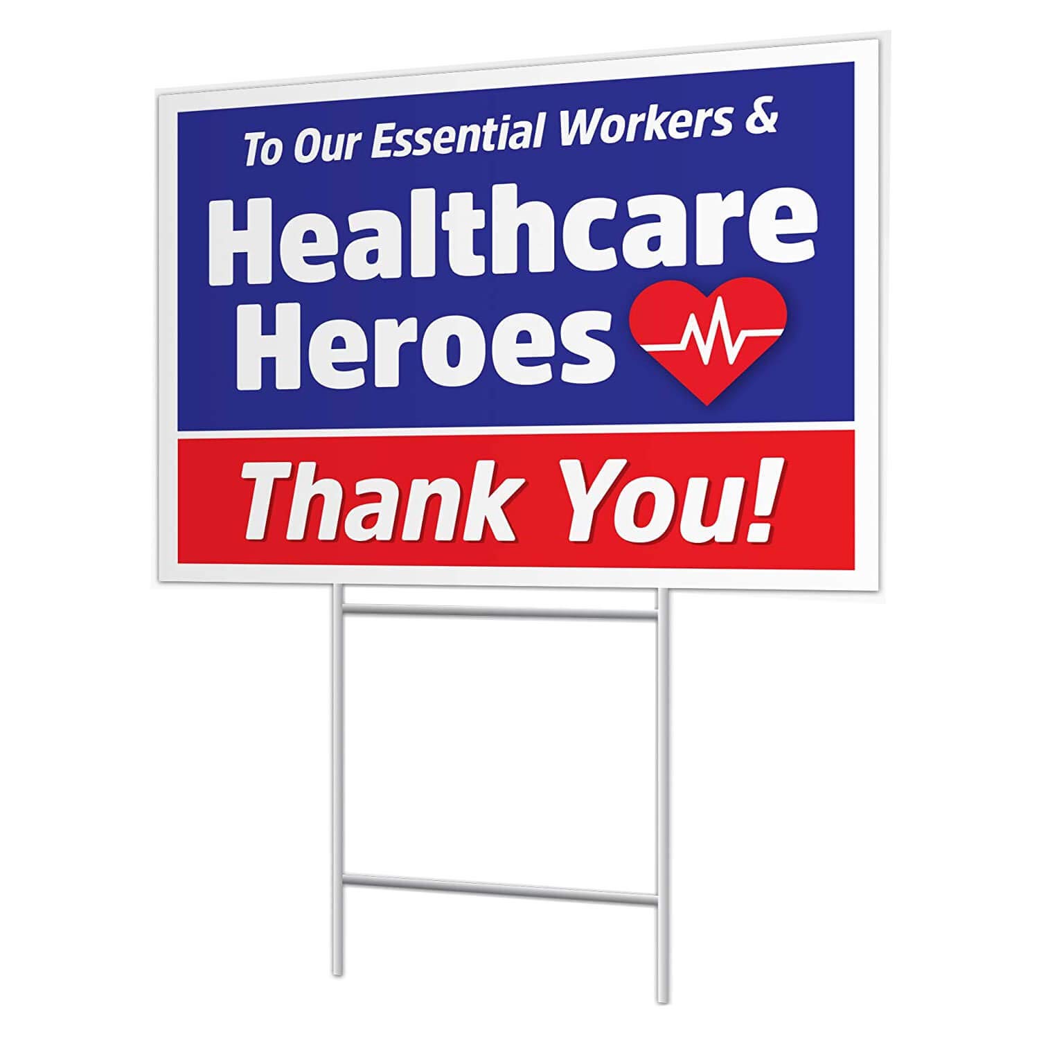SIGNS OF JUSTICE Healthcare Workers Heroes Yard Sign | Thank You Essential Employees & First Responders | 24