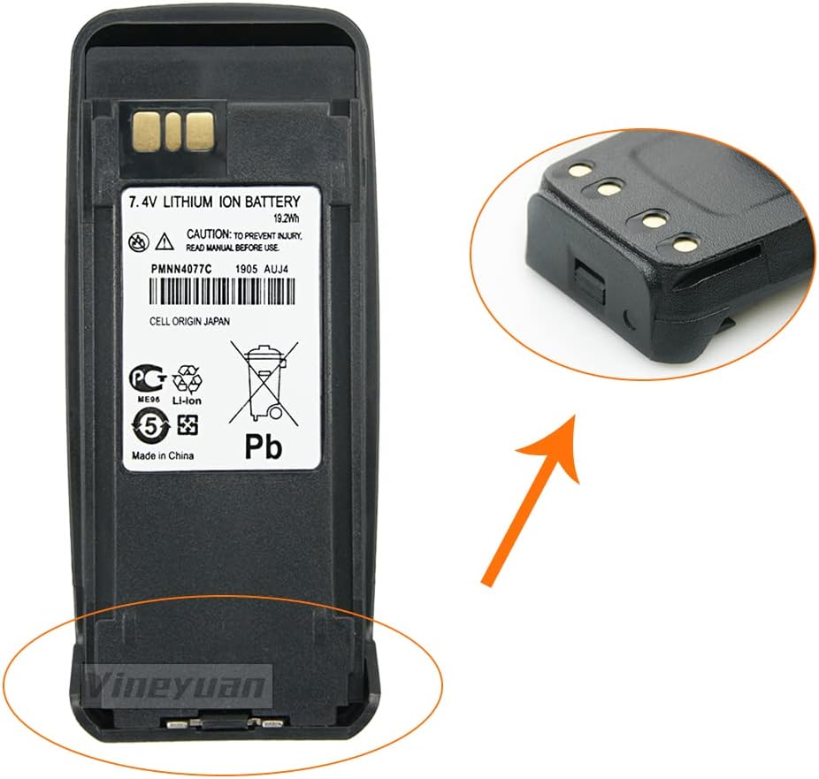 2 Pack PMNN4077C Replacement Battery for Motorola DR3000, DP3400, DGP6150+, MTR2000, DP3401,MTR3000, XPR4380, XiRP8208 Two Way Radios Li-ion Battery with Belt Clips