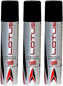 Lotus Premium Butane Fuel, 400ml Canisters, Zero Impurities - 3 Pack