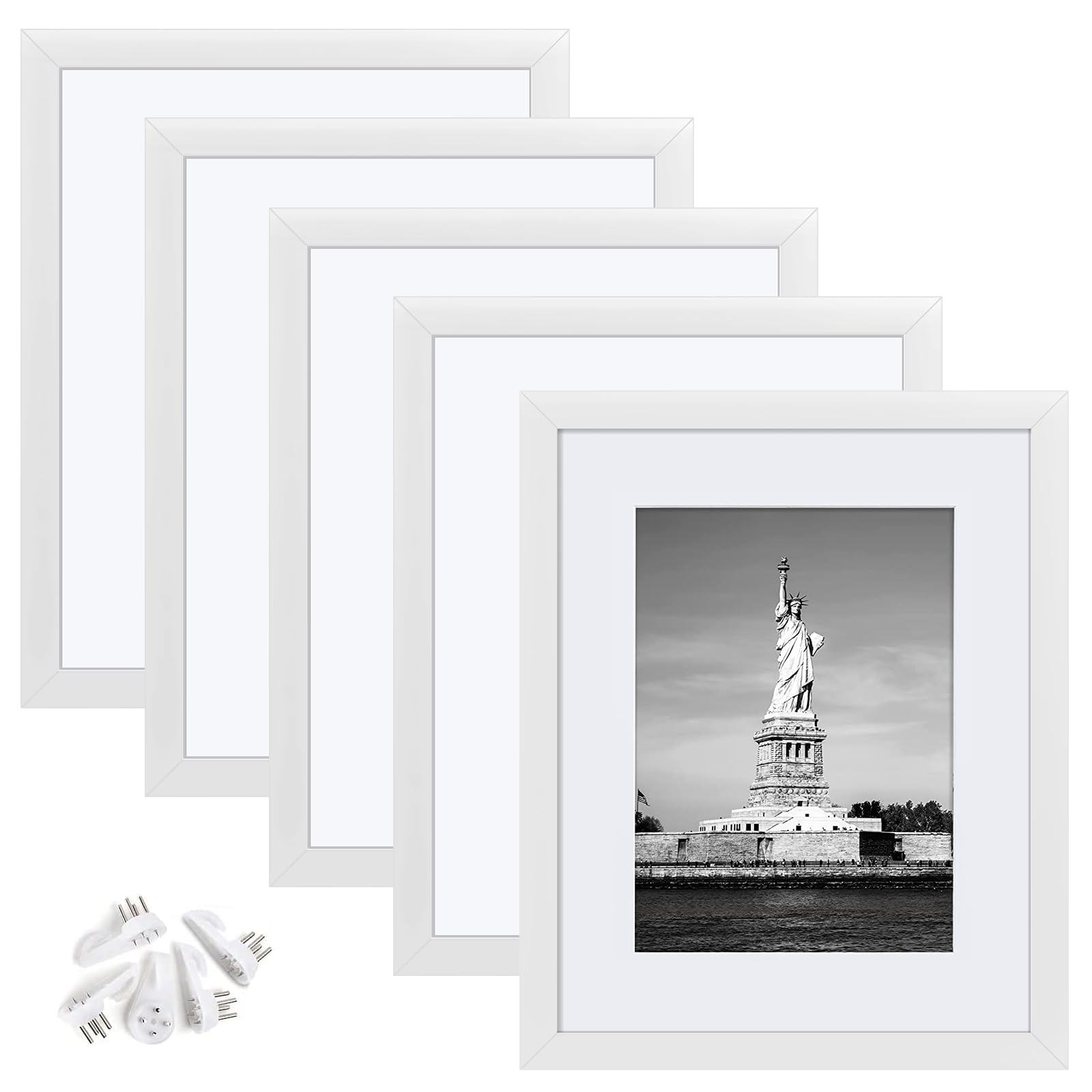 DoubleCare Photo Frames 5x7 Inches, 5 Pieces Photo Frame Family Landscape Family Portrait Personalized Display on the Wall Table for Gallery Decoration Home Office