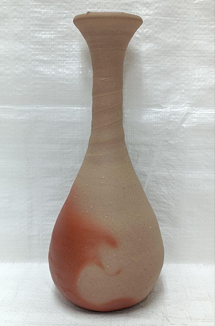 Amazon.co.jp: 備前焼 王子窯 緋襷 鶴首花瓶一輪挿し 品 : ホビー