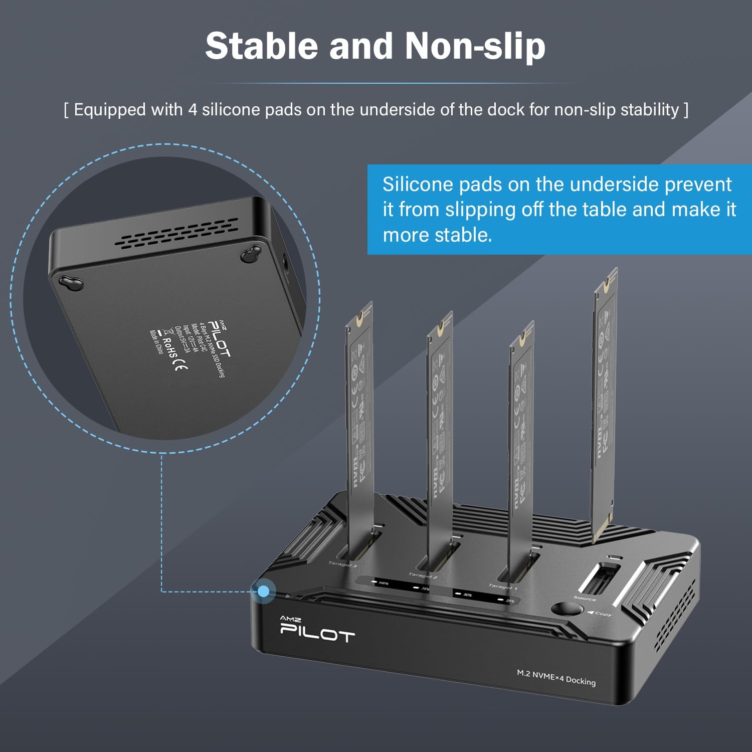 M.2 Duplicator Cloner Dual-Bay USB C to NVME SATA Docking Station + 4 Bays M.2 NVMe Duplicator Offline Cloner USB 4 Type C 40Gbps M.2 Copy Reader for (M Key, B+M Key) PCIE Dock