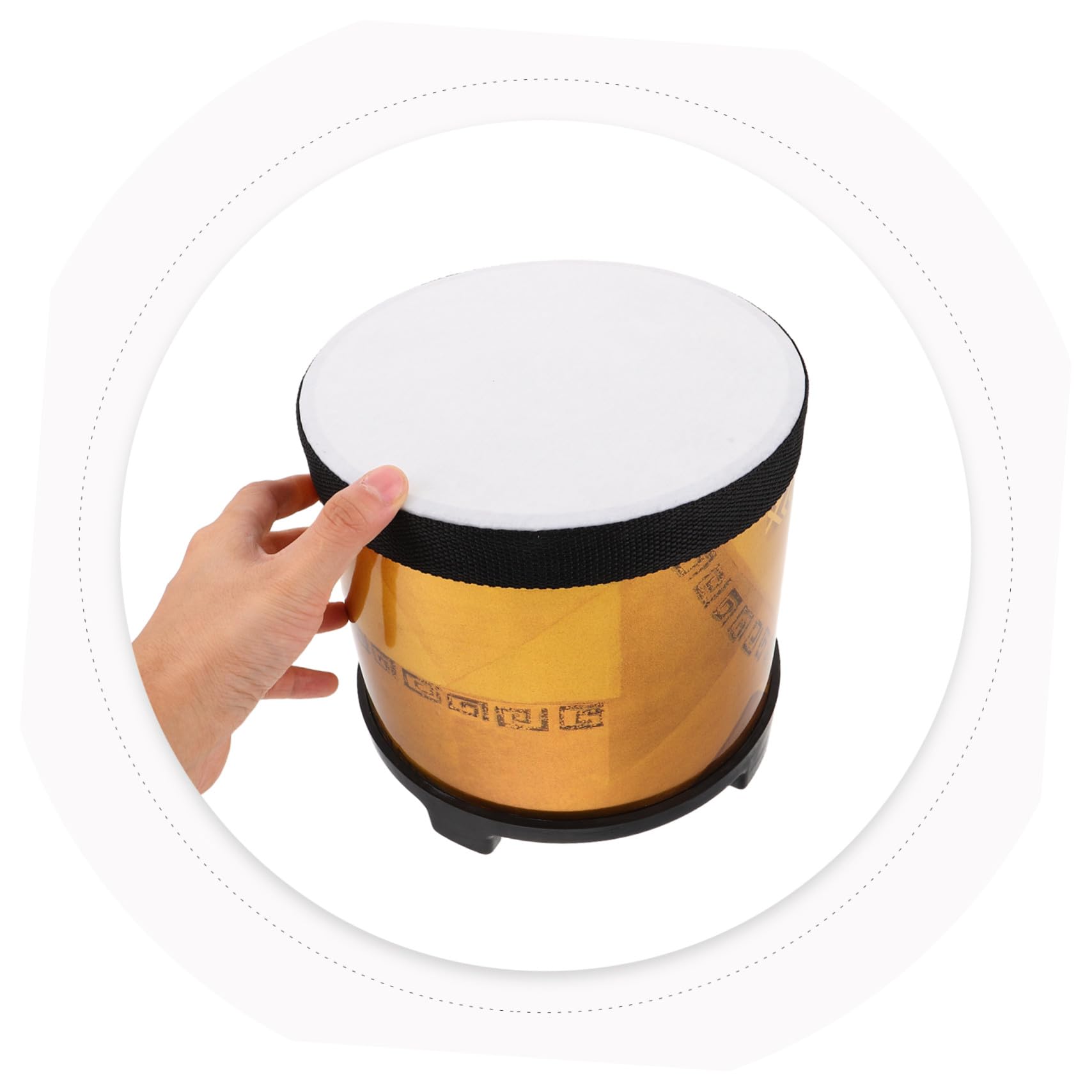 Instrumento de Percusión Infantil de Suelo para Aprendizaje Temprano | 1 Juego con Mazo, Abs, Telas y Pu, para Clases de Música en Interior, Color Dorado