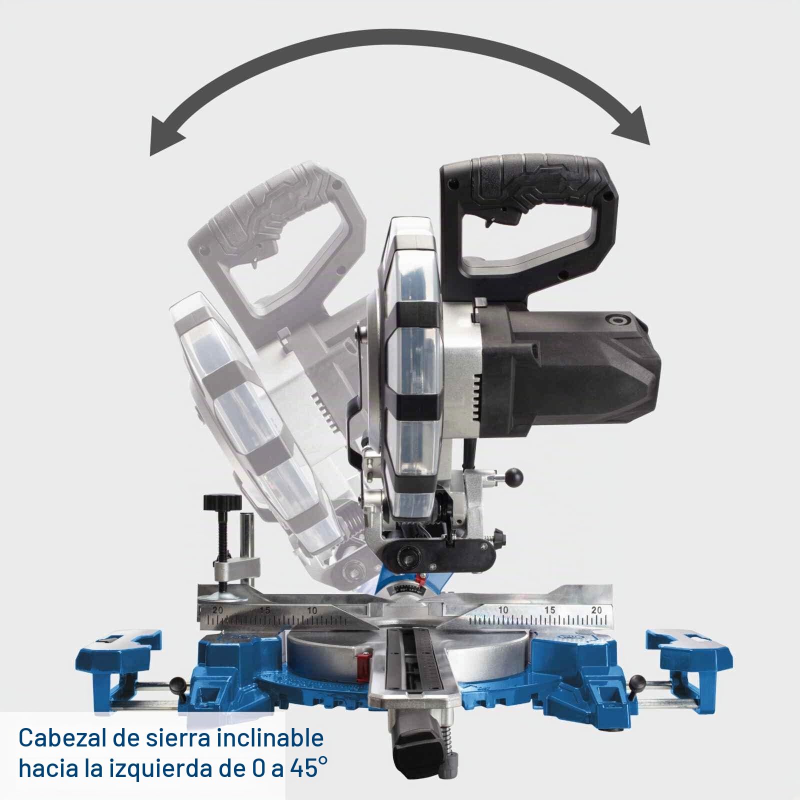 Sierra ingletadora SCHEPPACH HM216SPX (210 mm - 2000 W) + 2 hojas de carburo (24 dientes y 48 dientes)