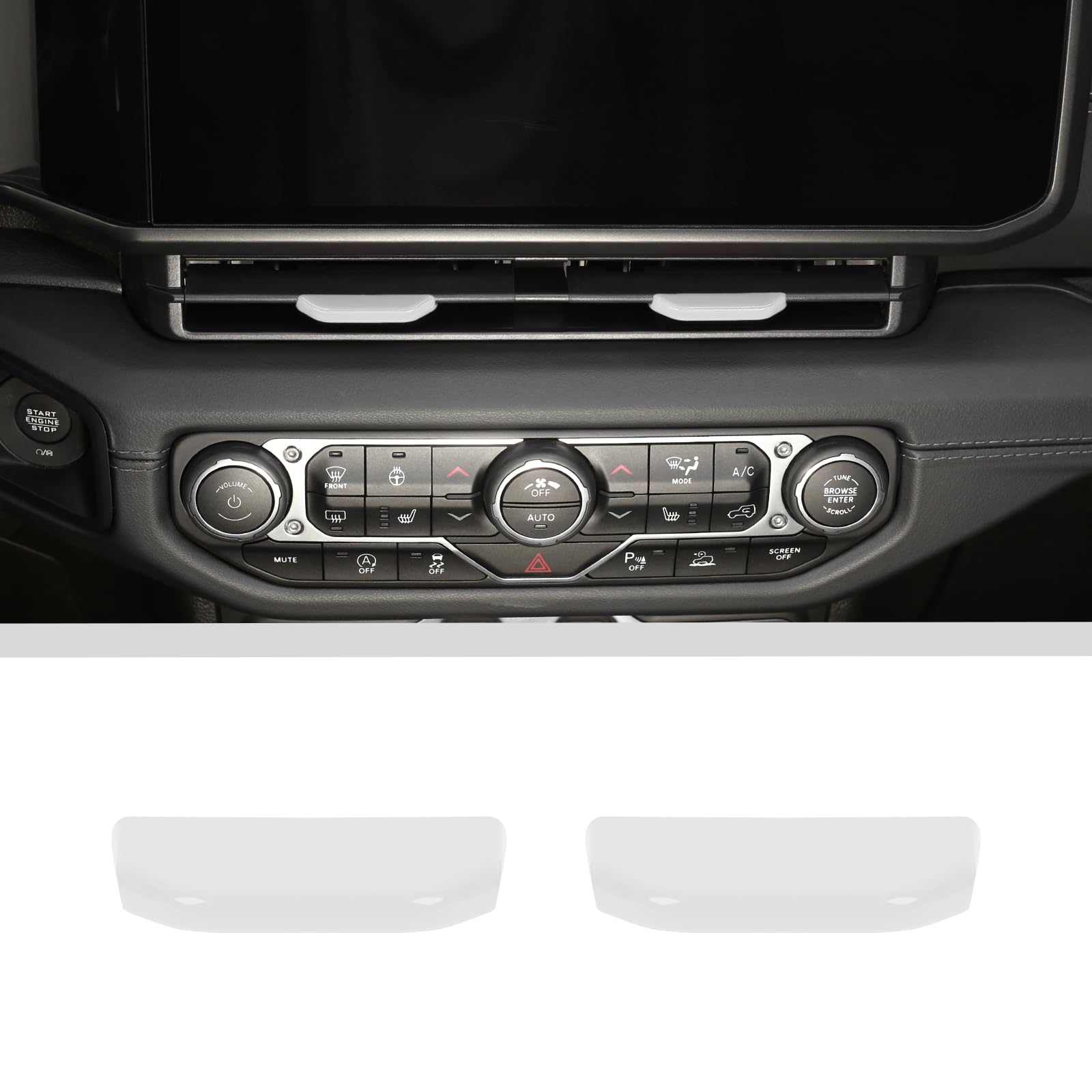 JWWY - Embellecedor de cubierta de ajuste para salida de aire de ventilación de Jeep JL, compatible con Jeep Wrangler JL JLU Jeep Gladiator JT 2024-2025, accesorios interiores, 2 piezas, color blanco