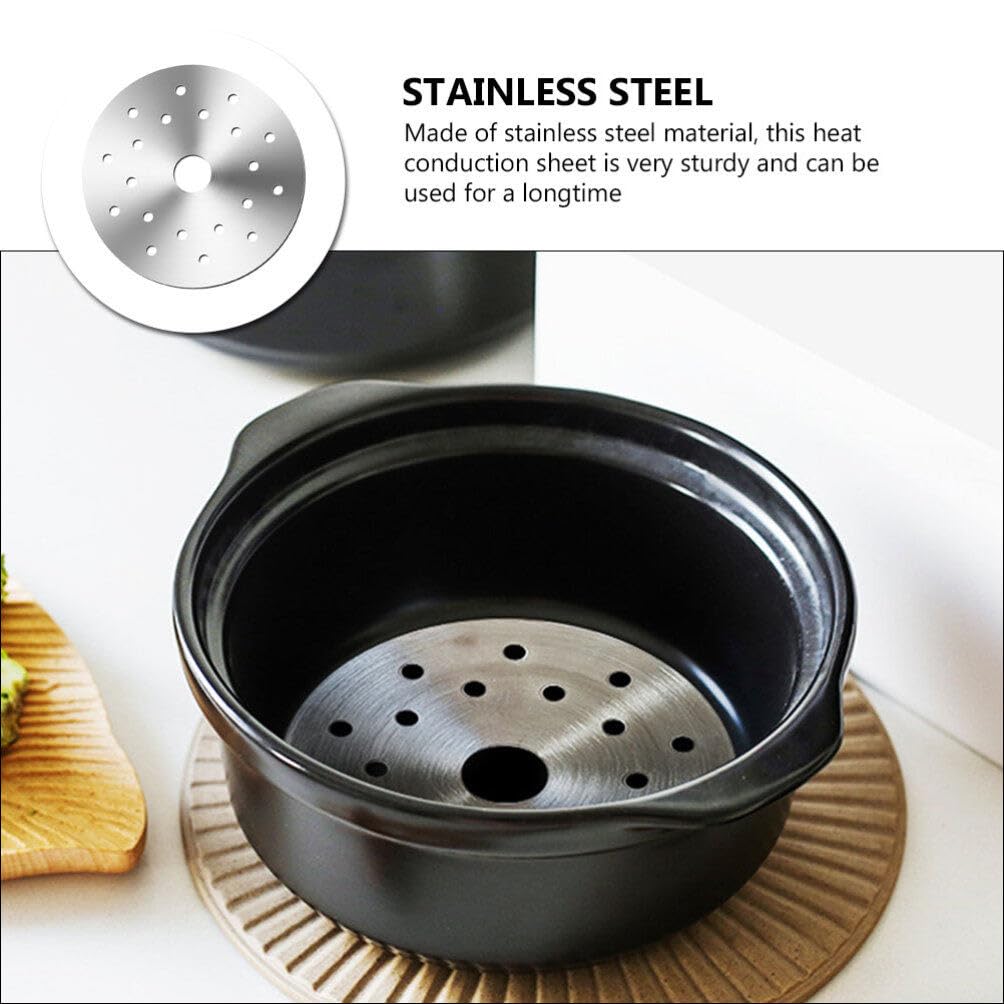 BESTonZON Induction Hob Converter Plate Induction Adapter Plate Kitchen Gadget Thermal Guide Disk Induction Cooktop Converter Disk Home Cookware Thermal Pad Household Stainless Steel