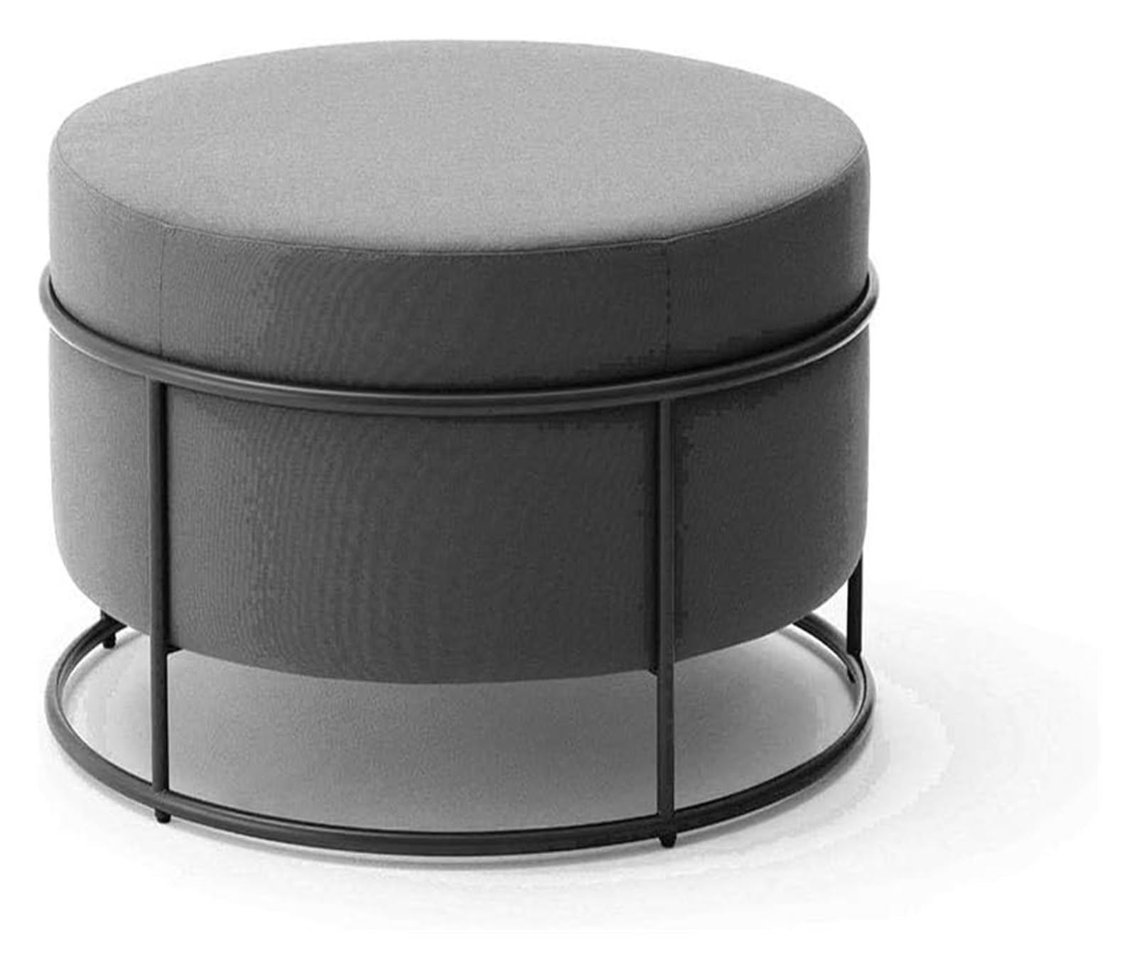 Tabouret Rond Maquillage en Tissu Doux - Repose-Pieds Moelleux et Stable