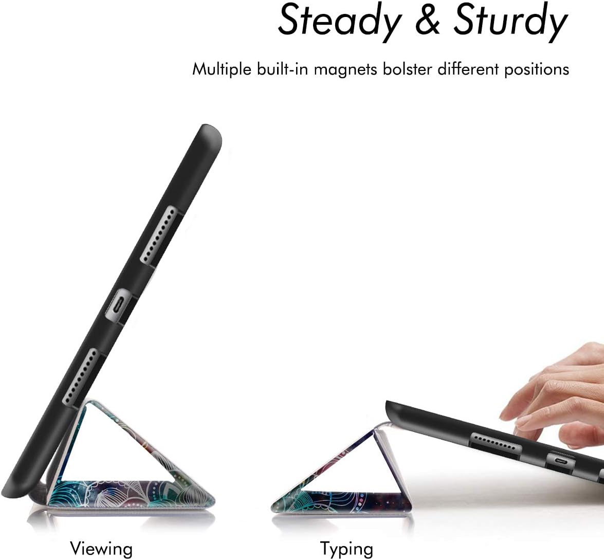 Hocase iPad Air 3rd Gen/iPad Pro 10.5 Case, Trifold Smart Case with Pencil Holder, Unique Pattern Design, Auto Sleep/Wake, Soft Back Cover for iPad A1701/A1709/A2152/A2123/A2153 - Mandala in Galaxy