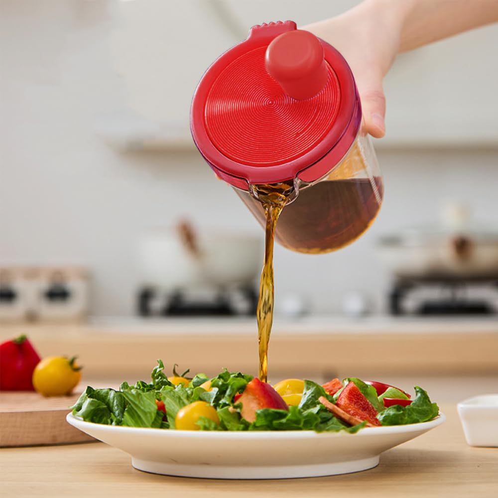 MiOYOOW Salatdressing-Mixer, 500ml Eierfilter-Mixbecher, Manuelle Rührflasche, Manuelle Saucen Shaker Flasche mit Skala für Ei, Teig, Salatdressing