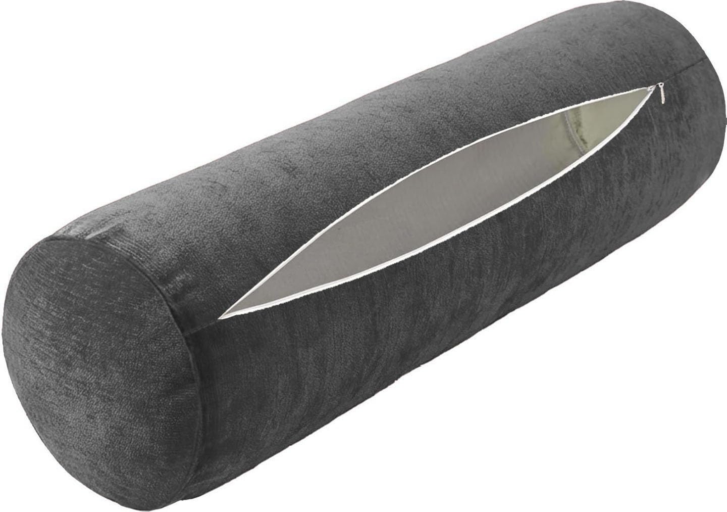 Neck Roll Pillow Case Cover Only - Cervical Pillowcovers with Zipper Cylinder Soft Bolster Pillowcases for Cylindrical Cushion(21,2pcs:40x15cm/16x6")