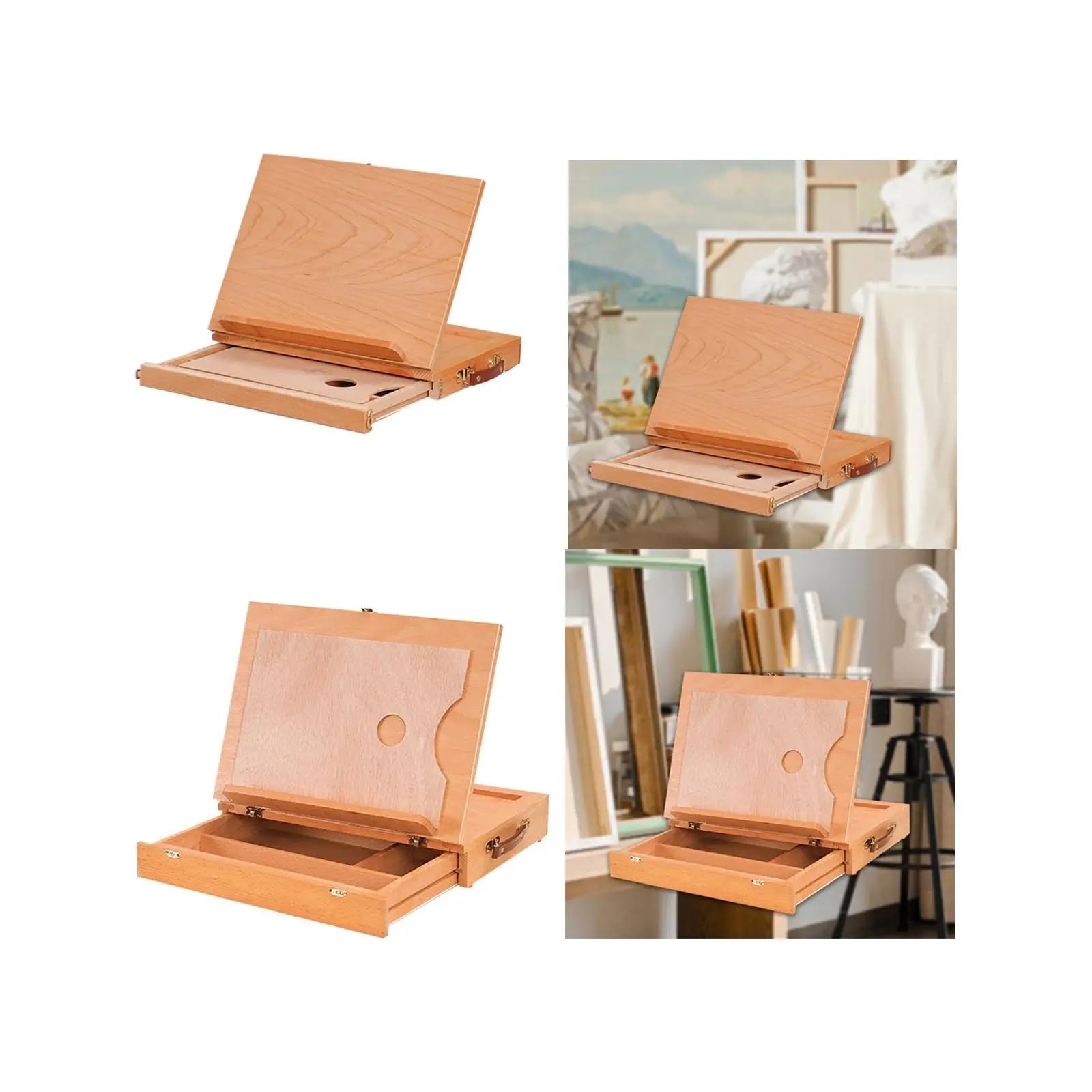 Boîte à croquis en bois avec tiroir pour Débutants Artistes