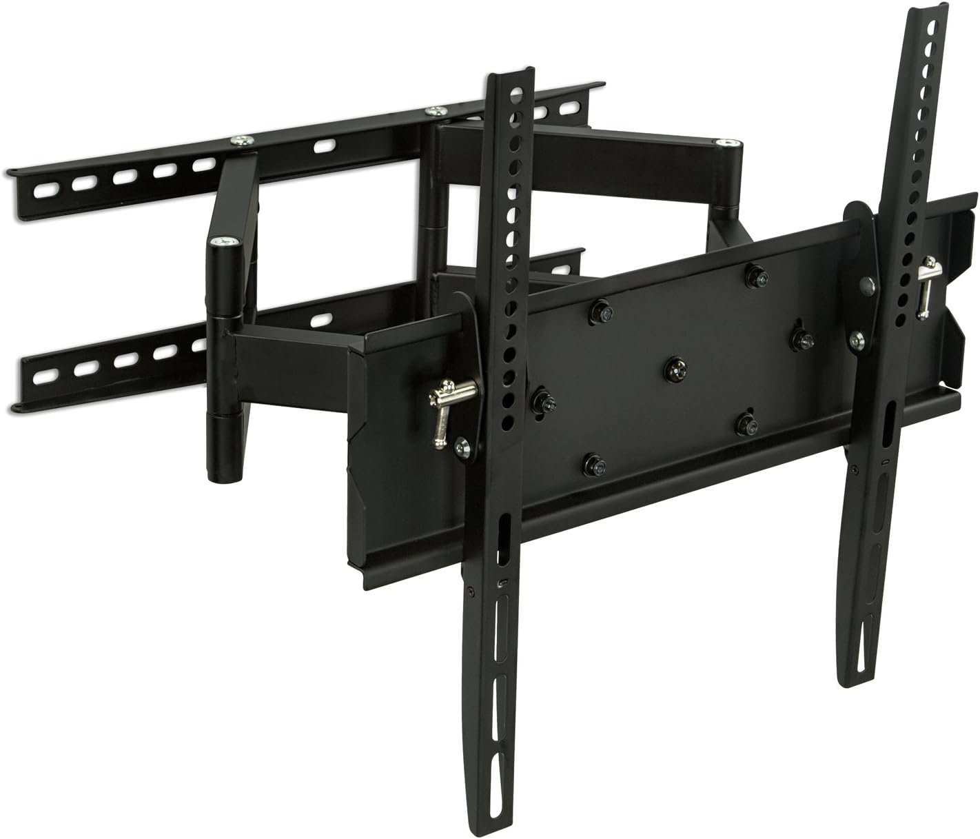 Mount-It! MI-347L Full Motion Black TV Wall Mount, Dual Arm Articulating Corner Bracket for 32-65 LCD/LED/4K Flat Panel Screens, VESA max 600x400 mm, 154 lb Load Cap
