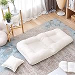 Hbluefat Chaise d'étage avec support arrière, 5 Chaise de canapé pliable position réglable, lit dormant rembourré avec oreiller, Couch Recliner, chaise de jeu d'étage, chaise méditation pour intérieur (Grey)