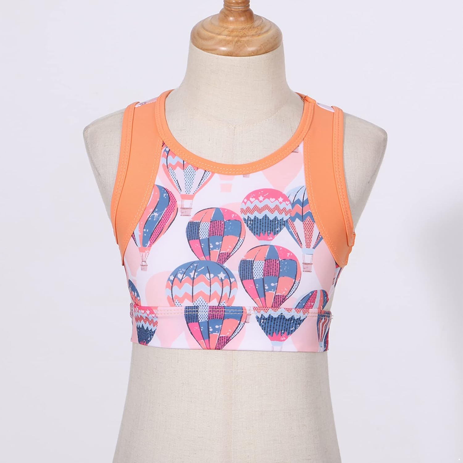 Girls Sleeveless Tie Dye Cutout Back Sports Bra Crop Top Athletic Dance Shirts Sportswear