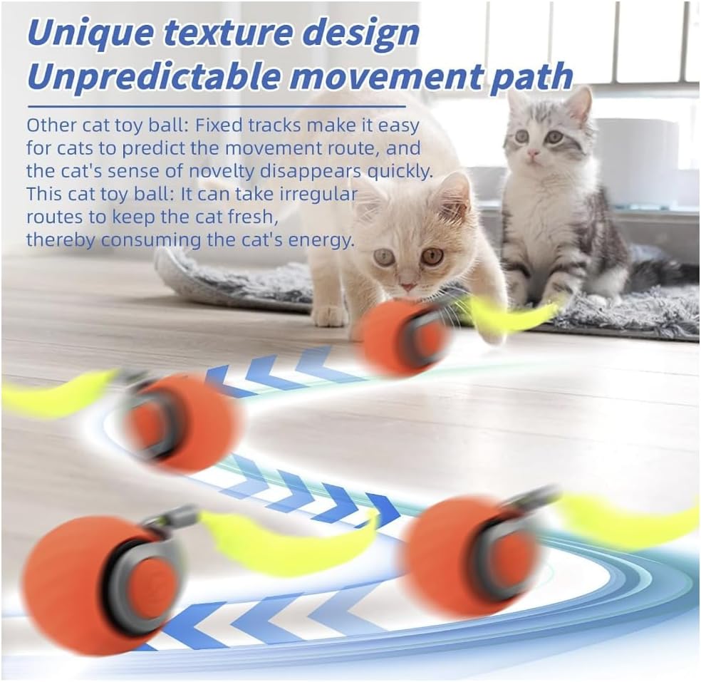 Miniatura 5 de Speedy Tail 2.0 - Juguete interactivo para gatos, juguetes para gatos de interior, bola de gato viral masticable, juguete deportivo ajustable, bola