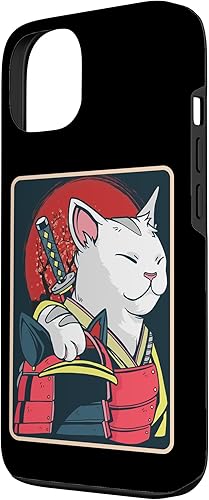 Miniatura 2 de Arte de gato japonés para iPhone 13 - Espada Katana - Anime Ninja Cat - Funda Catzilla