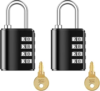 【2 Pack】 Combination Padlock with Keys, Criacr 4 Digit Zinc Alloy Combination Lock with 10000 Combinations, Heavy Duty Weatherproof Code Locks Outdoor for Shed, Fence, Gate, School, Gym, Toolbox