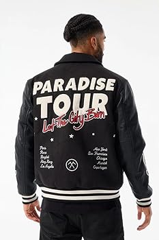 Jordan Craig Paradise Tour Black Varsity Jacket, Embroidered