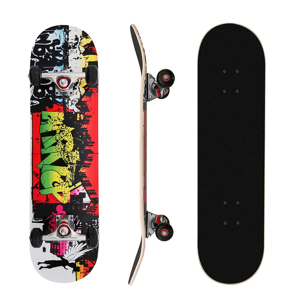 MammyGol 42 Inch Maple Longboard Skateboard Drop Through Complete Skateboard Cruiser for Cruising, Carving, Free-Style and Downhill